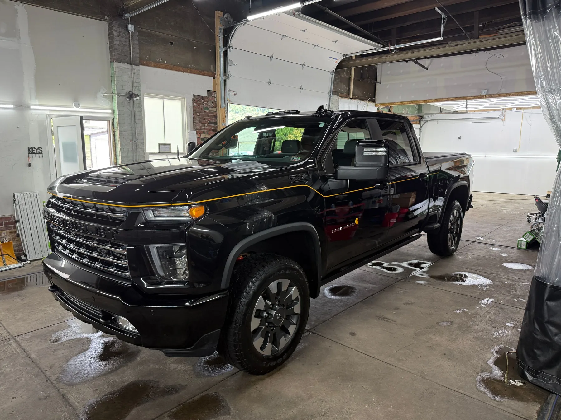 Black Chevrolet Silverado Z71 in the Xtreme Sheen bay