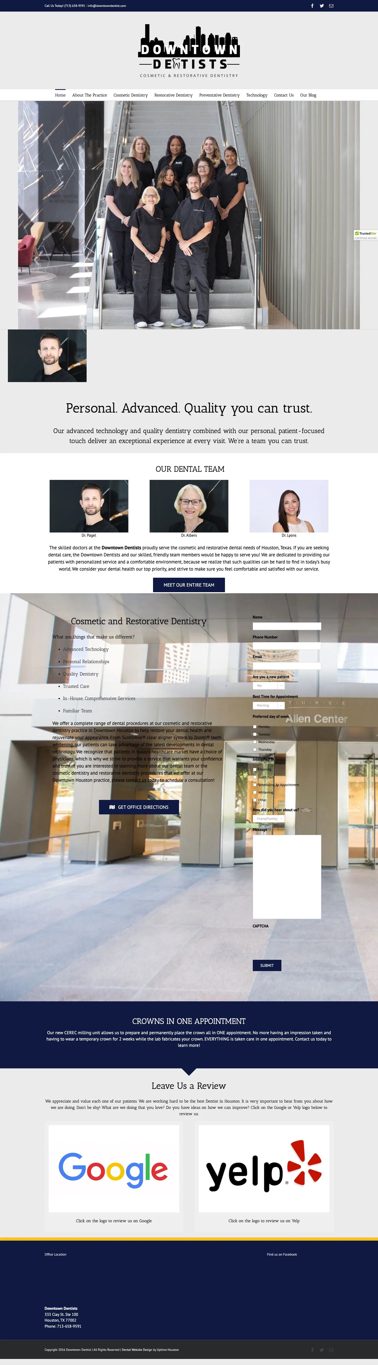 Downtown Dentists — a Houston practice with a site as considered as its care — before