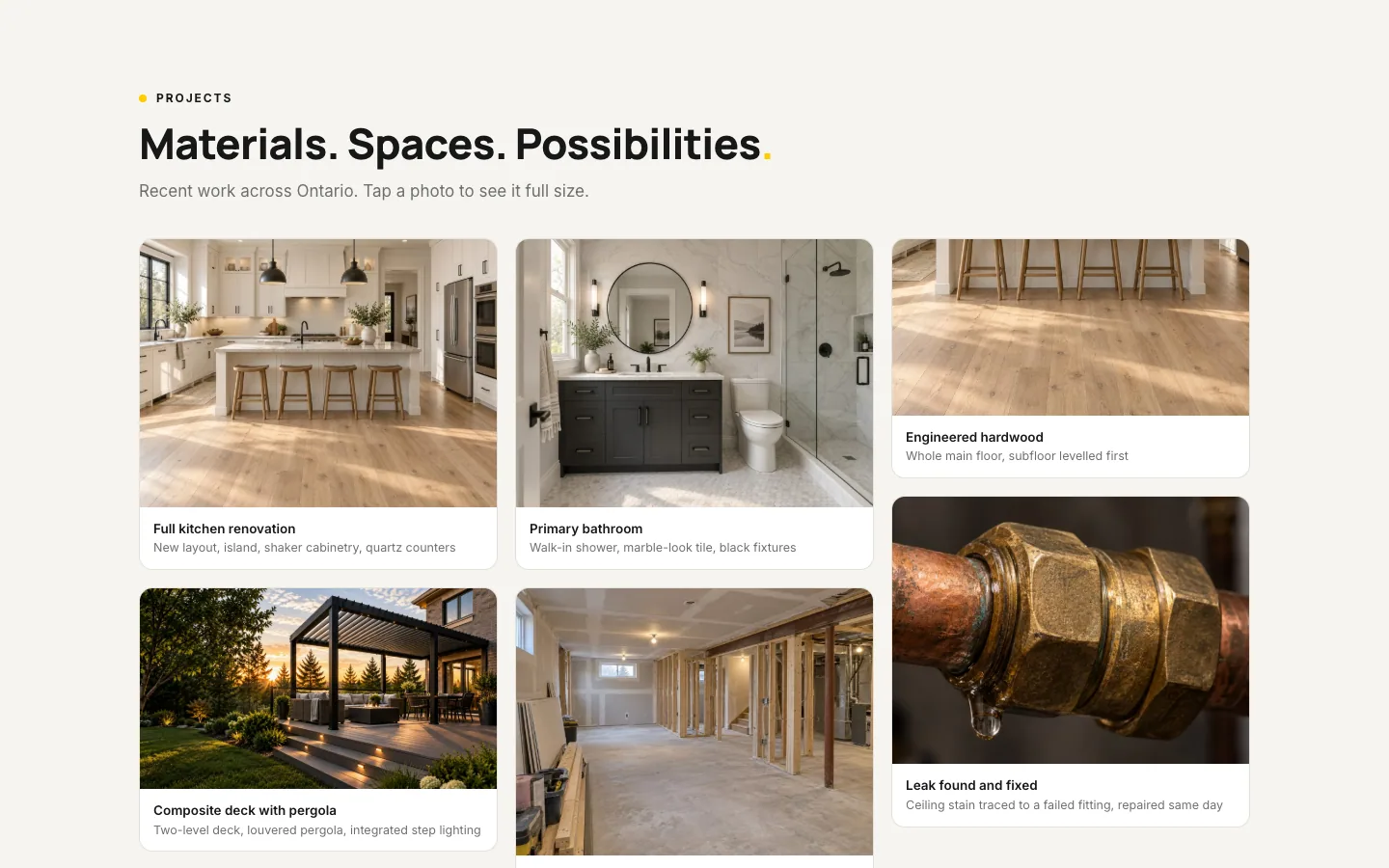 Materials. Spaces. Possibilities.