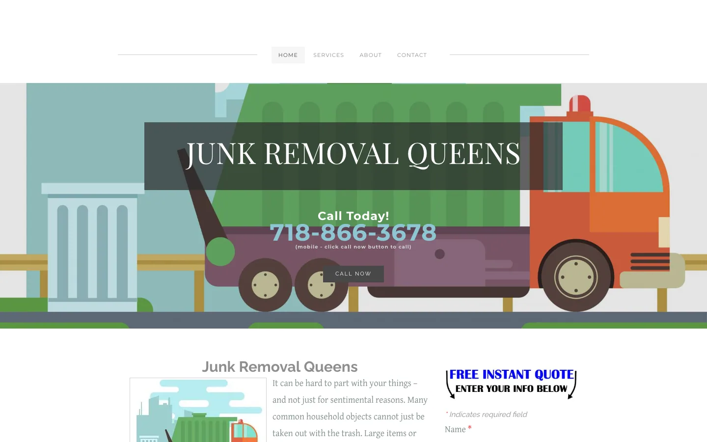 Junk Removal Queens — flat prices on the page and a pickup booked in two minutes — before