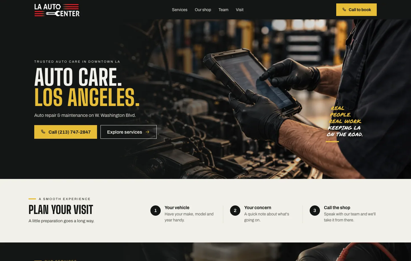 Auto care. Los Angeles.