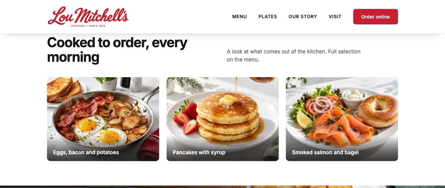 Cooked to order, every morning