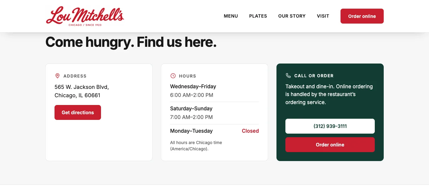 Come hungry. Find us here.