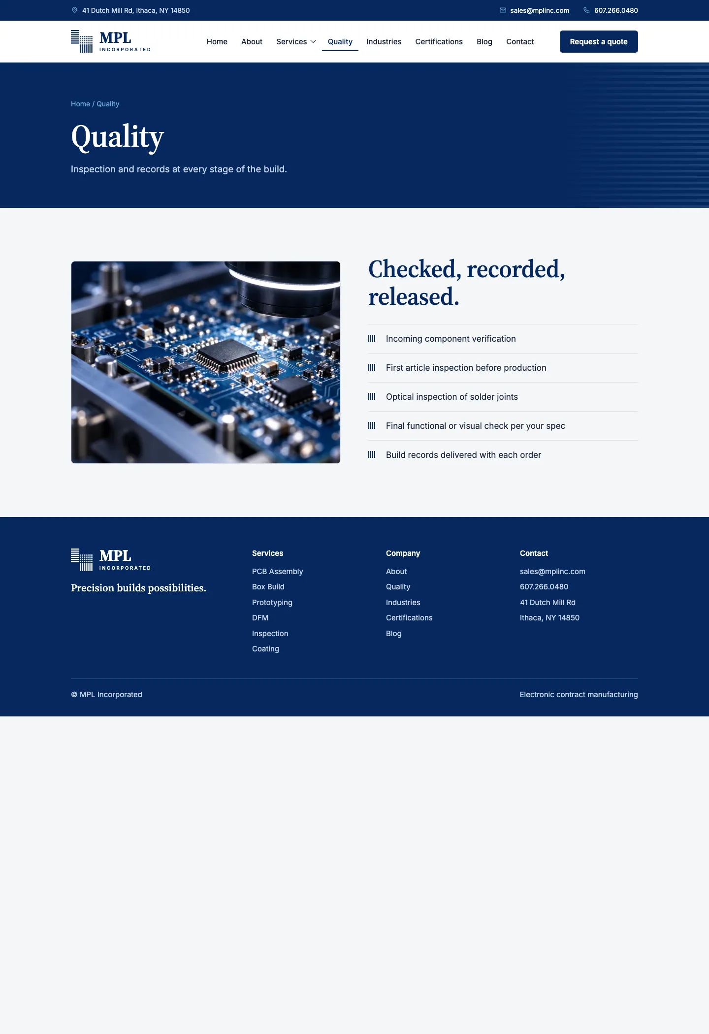 Quality page