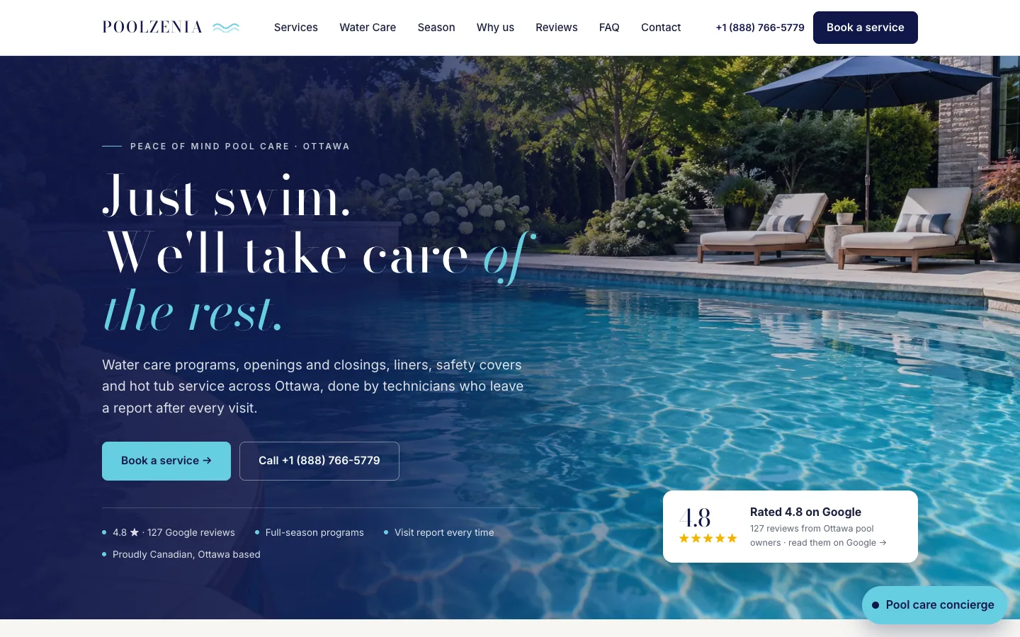 PoolZenia Ottawa — pool care that finally looks like peace of mind — after