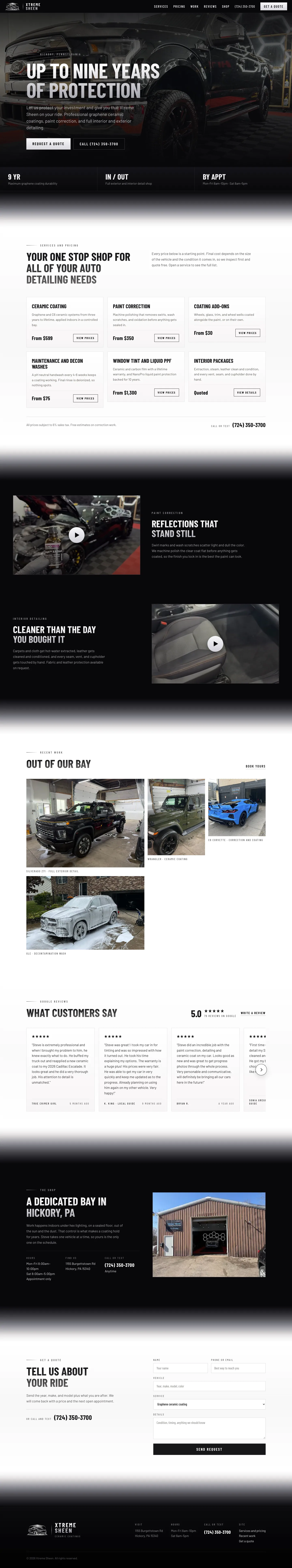 Xtreme Sheen — a ceramic coating shop that finally shows its prices and its work — after