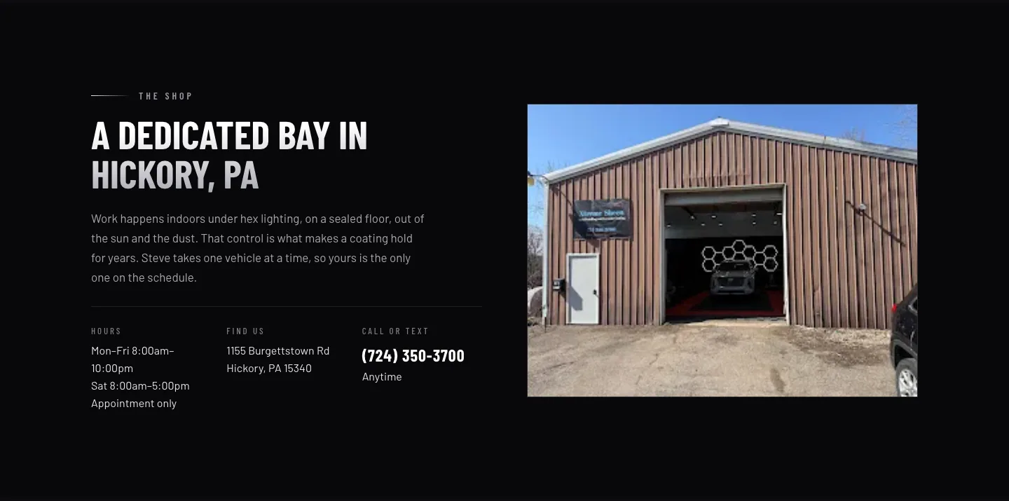 A dedicated bay in Hickory, PA