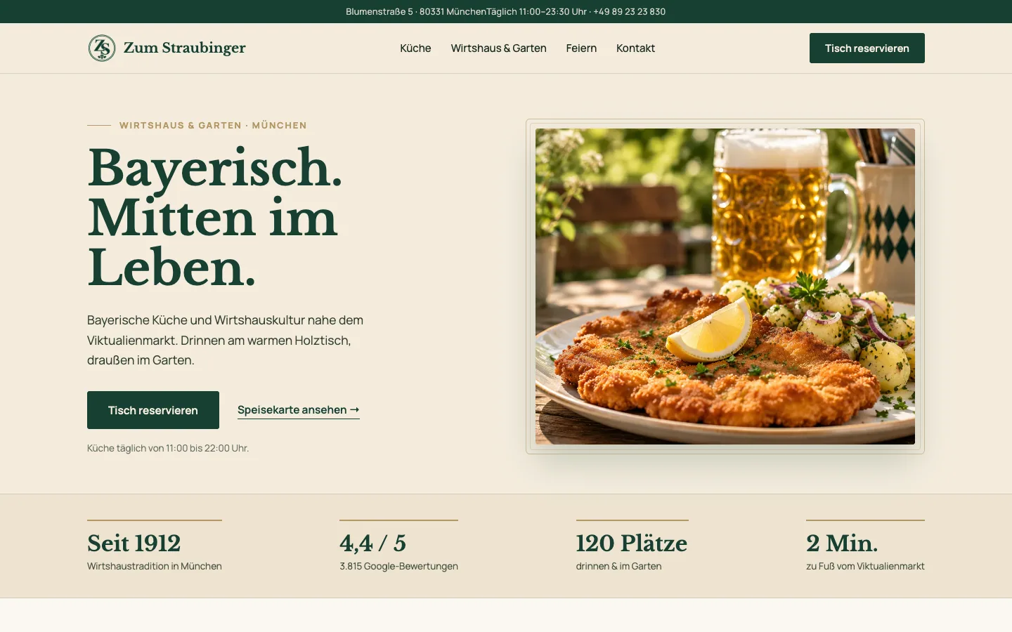 Zum Straubinger — a Munich Wirtshaus with a brand as warm as its beer garden — after