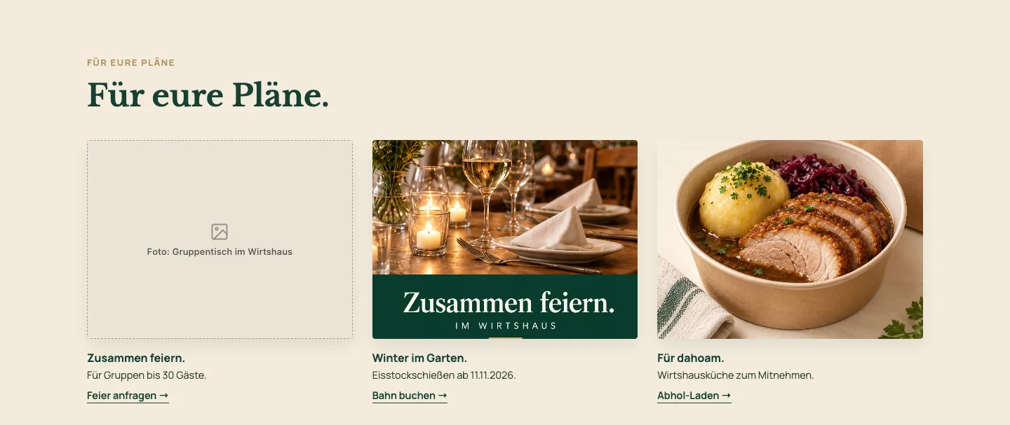 Für eure Pläne